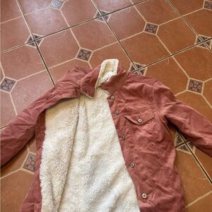 Fashion Nova Cream Sherpa Lined Jacket